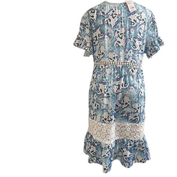 NWT Suzanne Betro Blue Dress Size Medium New - Picture 3 of 6